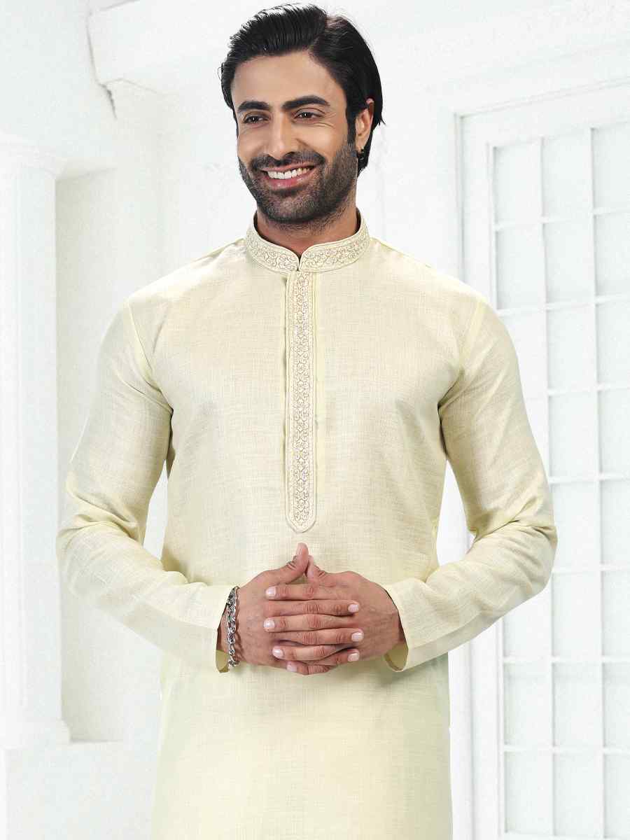 Pista Green Premium Linen Cotton Woven Festival Wedding Kurta