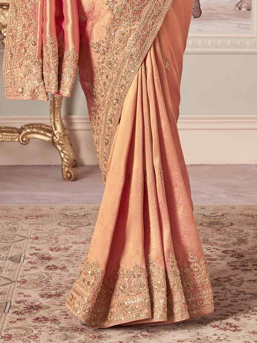 Pista Green Silk Embroidered Festival Wedding Fancy Heavy Border Saree