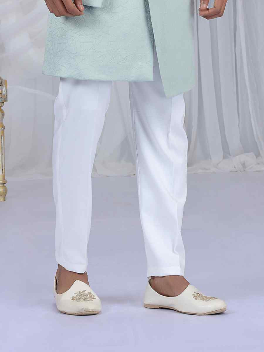 Pista Green Valvet Embroidered Festival Wedding Mens Sherwani