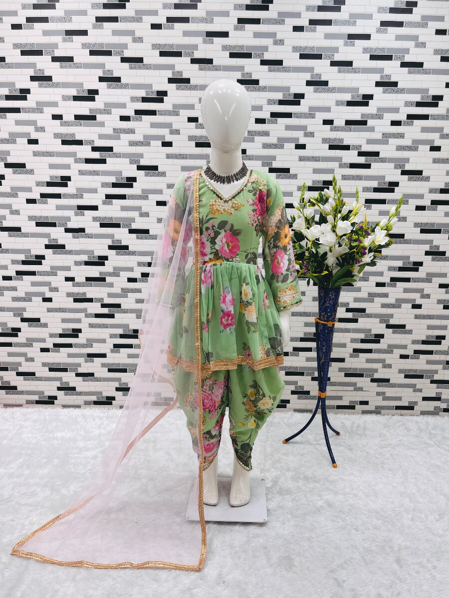 Pista Heavy Fox Georgette Digital Print With Less Traditional Ethnic Casual Festival Party Wedding Salwars Girls Wear