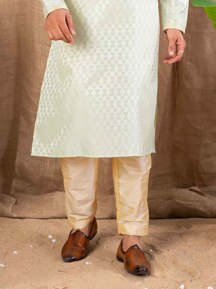 Pista Jacquard Embroidery Festival Wedding Party Mens Kurta