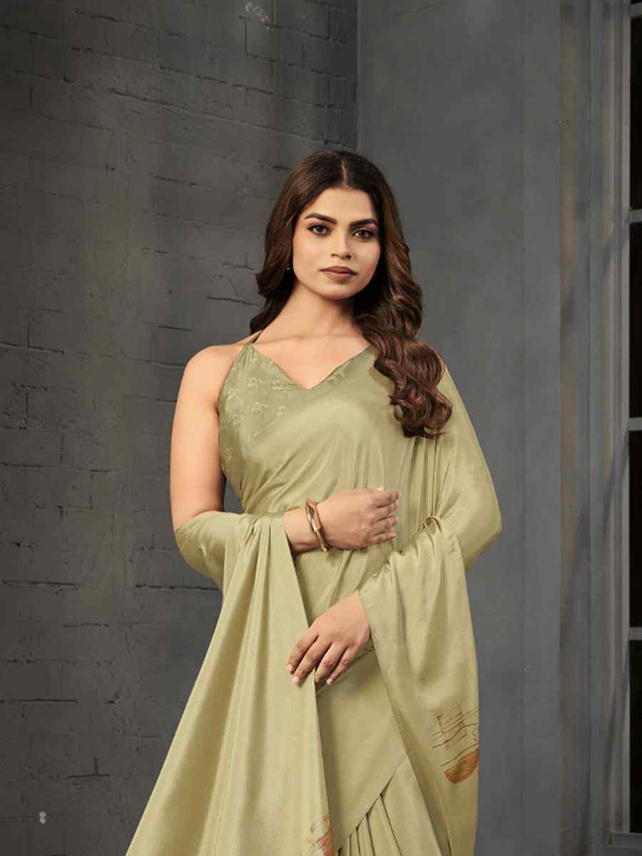 Pista Malai Crepe Silk Printed Casual Reception Festival Wedding Fancy Classic Style Sarees