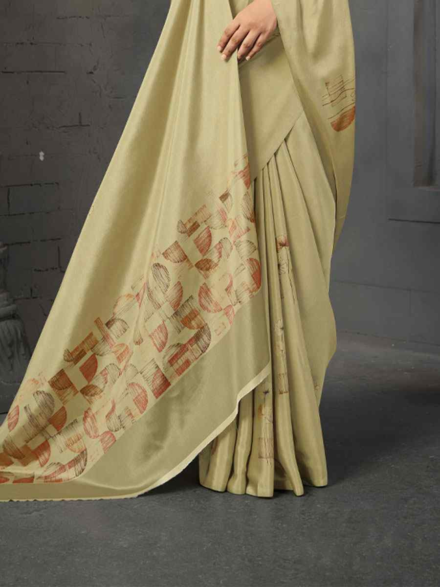 Pista Malai Crepe Silk Printed Casual Reception Festival Wedding Fancy Classic Style Sarees