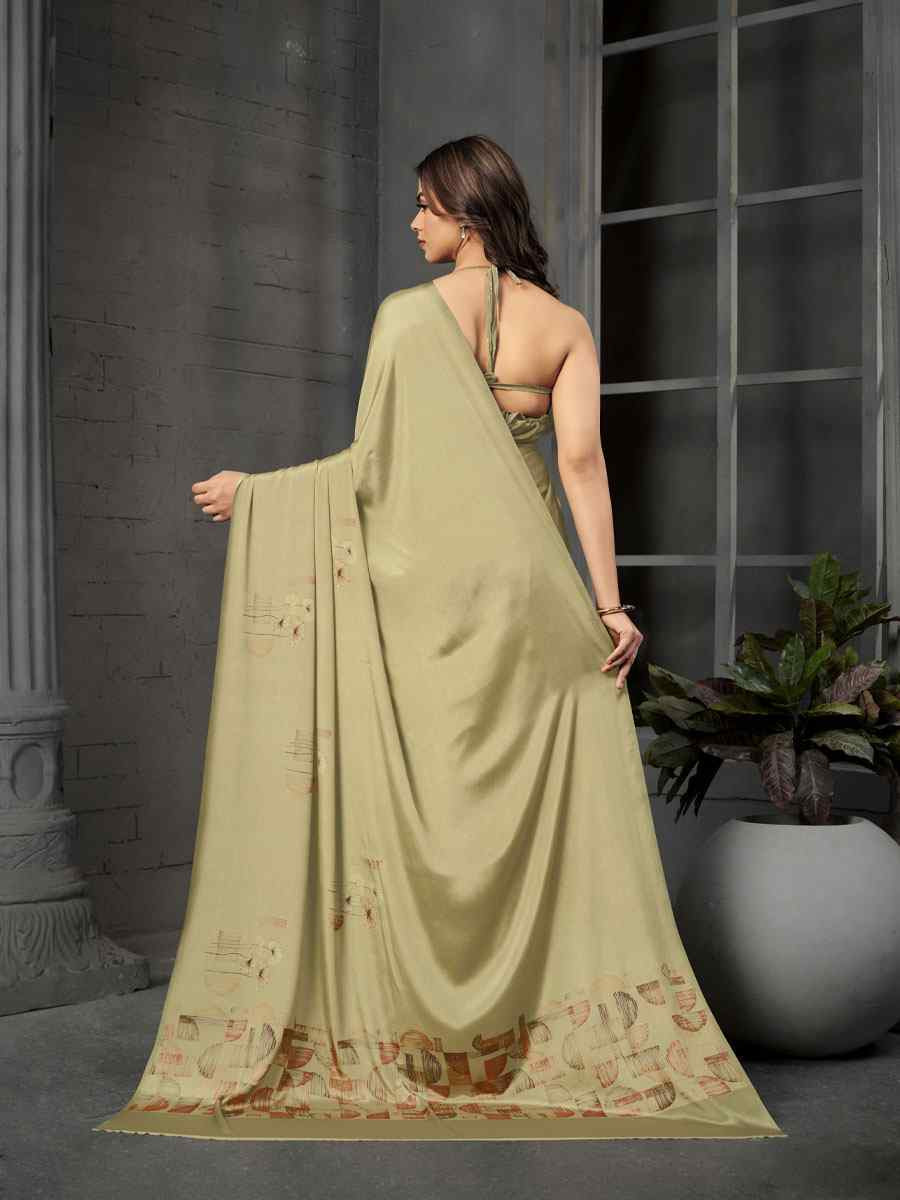 Pista Malai Crepe Silk Printed Casual Reception Festival Wedding Fancy Classic Style Sarees
