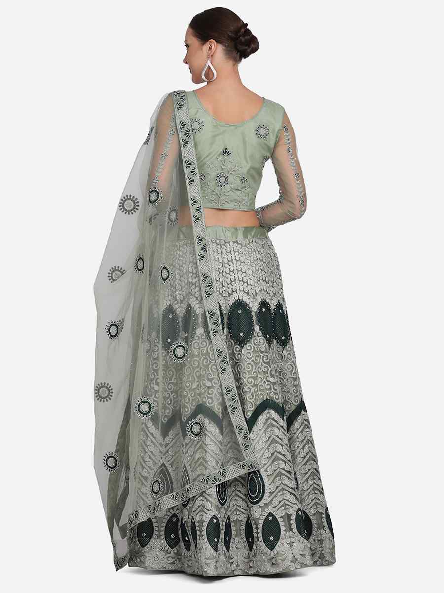 Pista Net Zari Wedding Festival Circular Lehenga Choli