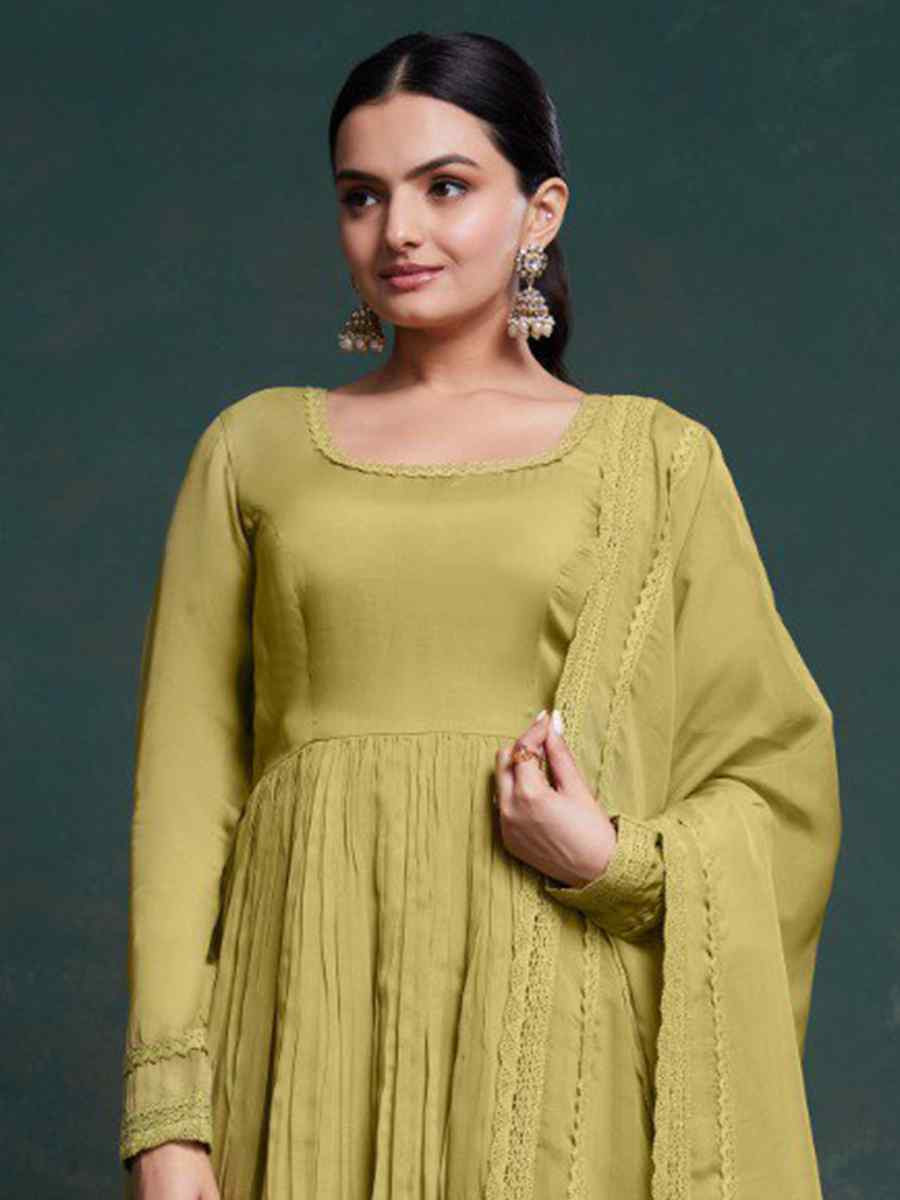 Pista Organza Embroidered Party Casual Ready Anarkali Salwar Kameez