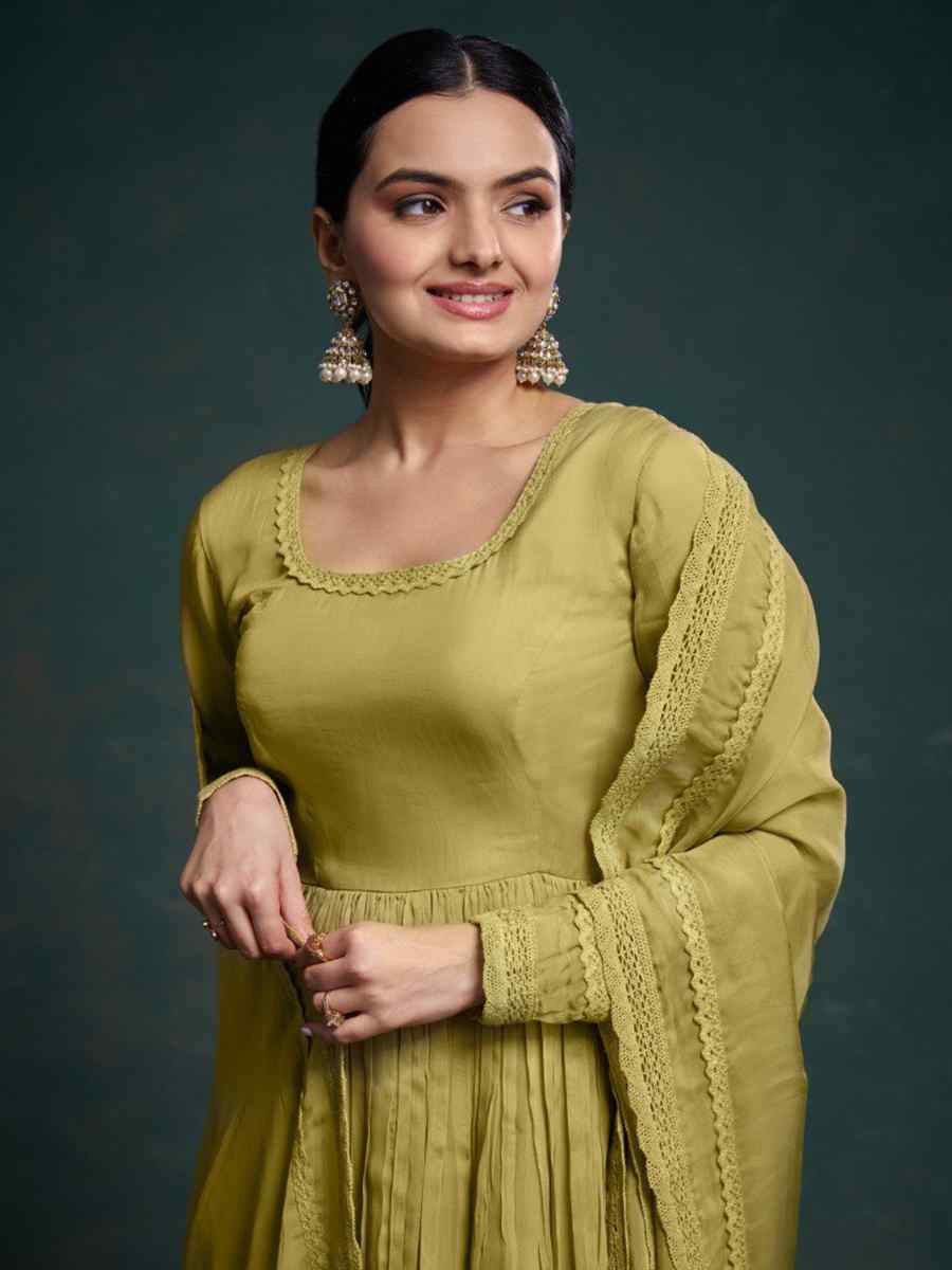 Pista Organza Embroidered Party Casual Ready Anarkali Salwar Kameez