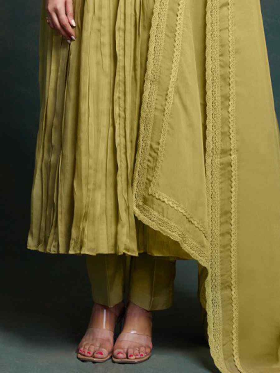 Pista Organza Embroidered Party Casual Ready Anarkali Salwar Kameez