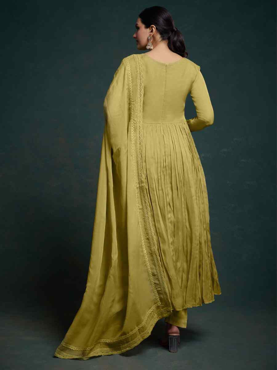 Pista Organza Embroidered Party Casual Ready Anarkali Salwar Kameez