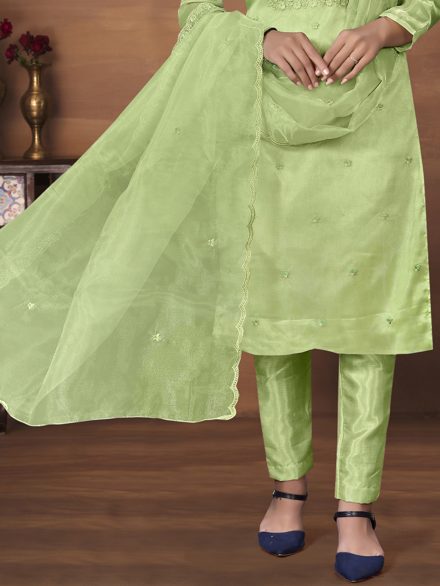 Pista Organza Printed Casual Festival Pant Salwar Kameez