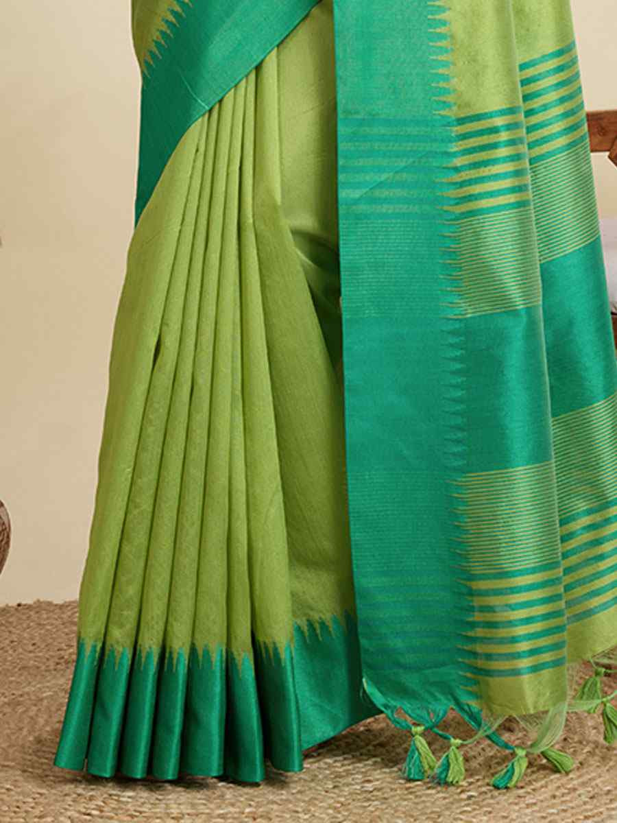 Pista Premium Khadi Raw Silk Zari Handwoven Casual Reception Festival Wedding Fancy Classic Style Sarees