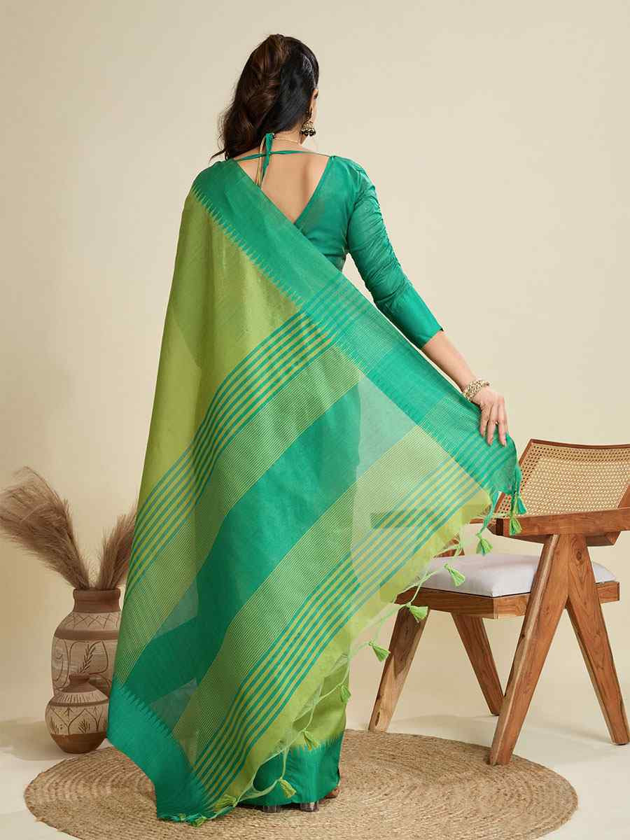 Pista Premium Khadi Raw Silk Zari Handwoven Casual Reception Festival Wedding Fancy Classic Style Sarees