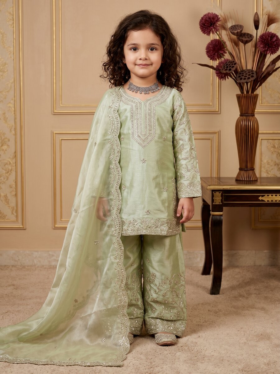 Pista Pure gmy silk Embroidered Sequins Ethnic Casual Festival Party Wedding Salwars Girls Wear
