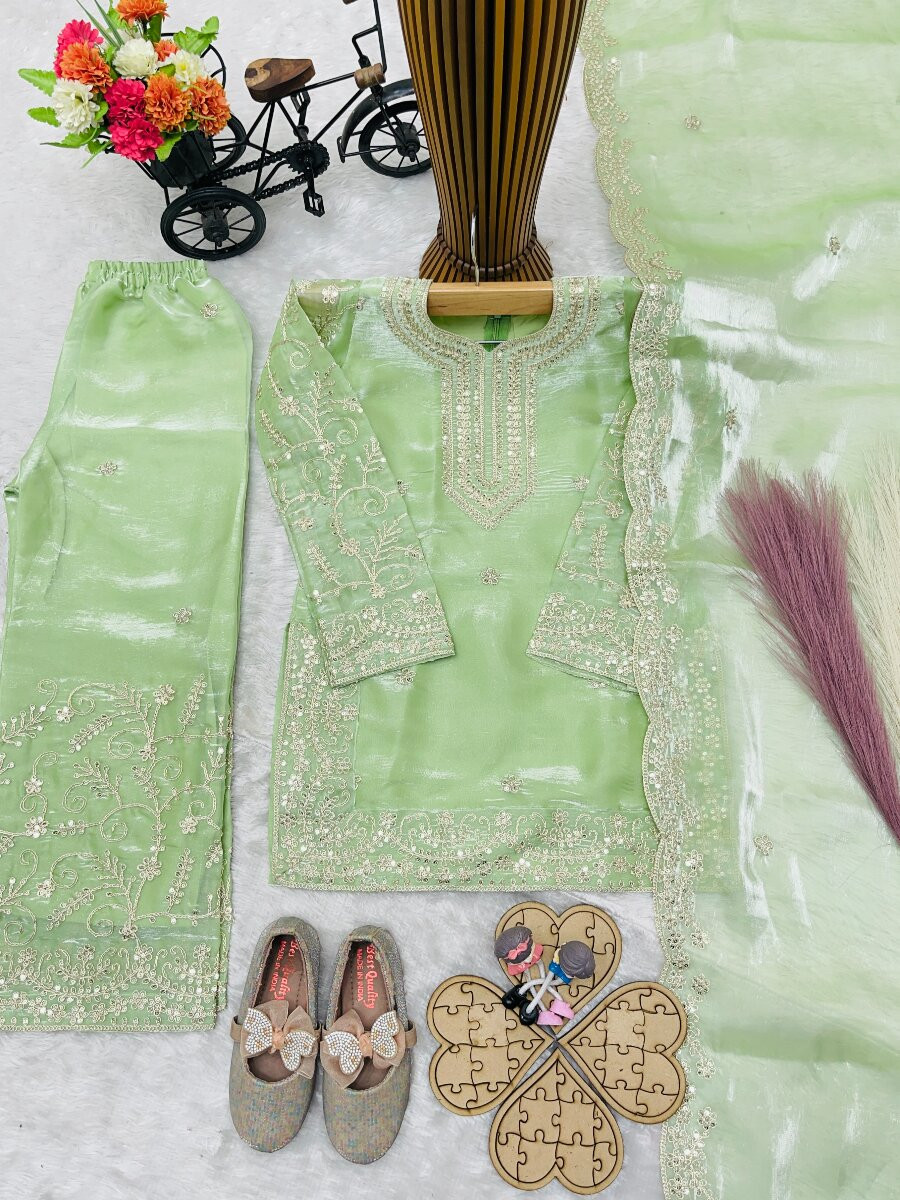 Pista Pure GMY Silk Embroidered Sequins Ethnic Casual Party Wedding Ready Salwars Girls Wear