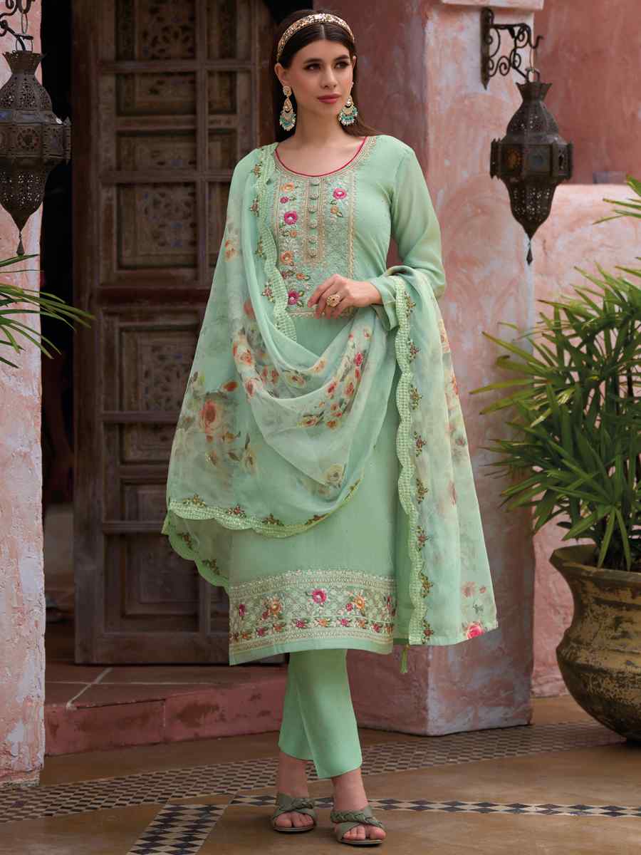 Pista Pure Maheshwari Viscose Silk Embroidered Festival Party Pant Ready Salwar Kameez