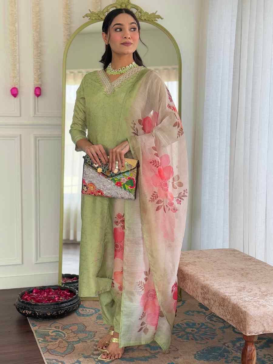 Pista Rayon Embroidery Party Wedding Festival Casual Ready Pant Salwar Kameez