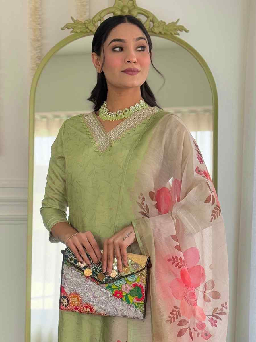 Pista Rayon Embroidery Party Wedding Festival Casual Ready Pant Salwar Kameez