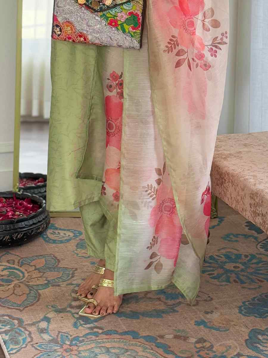 Pista Rayon Embroidery Party Wedding Festival Casual Ready Pant Salwar Kameez