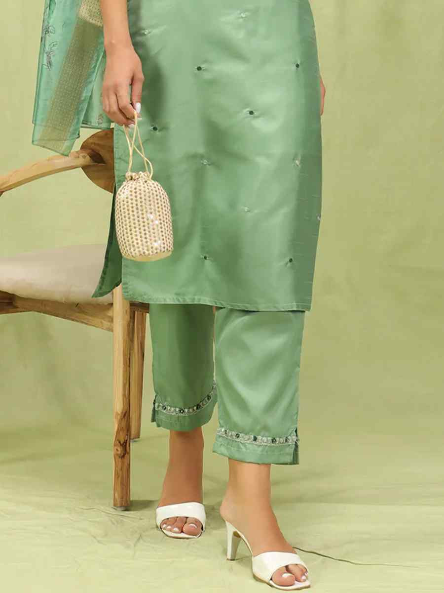 Pista Silk Blend Embroidered Festival Casual Ready Pant Salwar Kameez