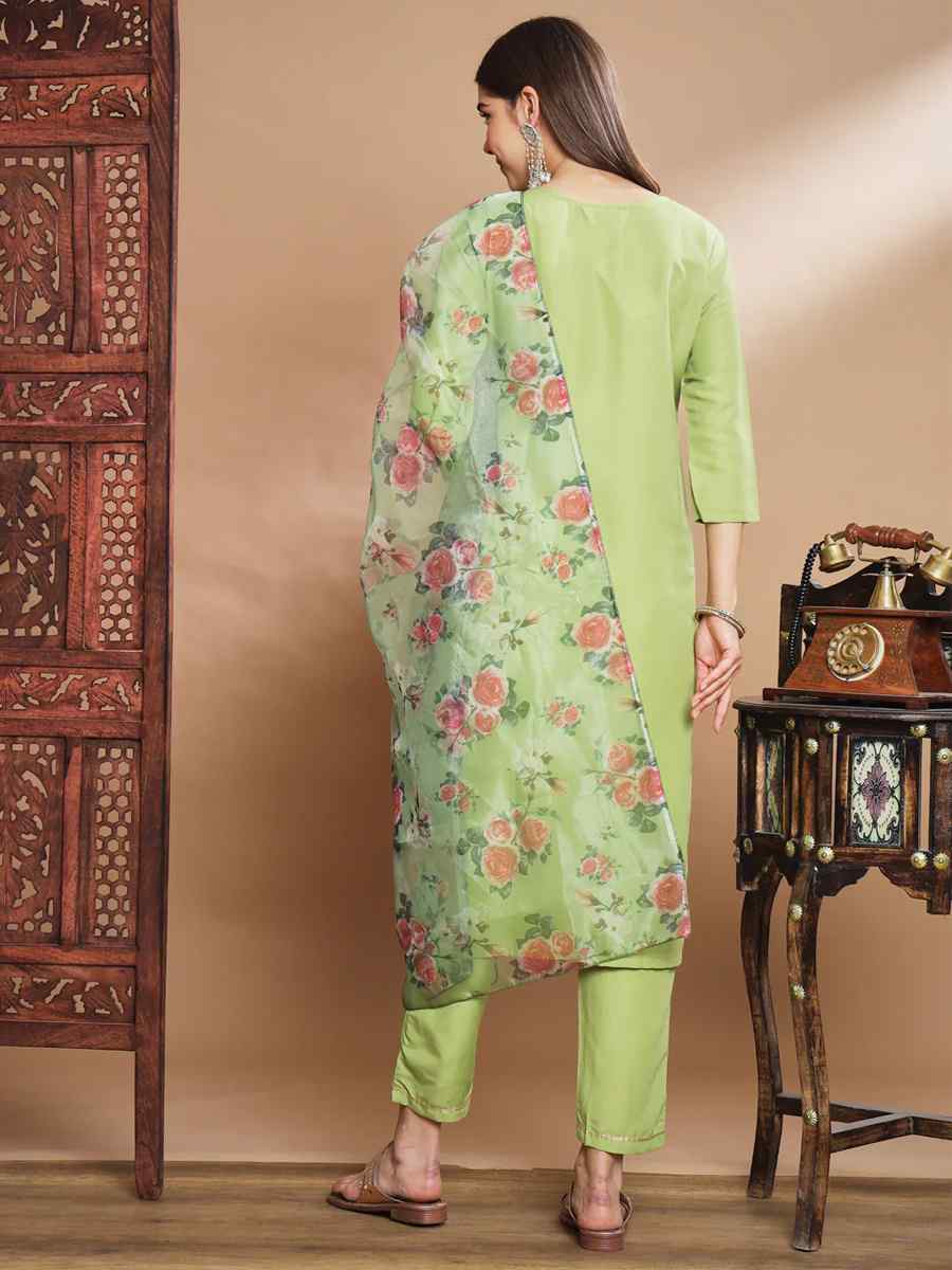 Pista Silk Blend Embroidered Festival Casual Ready Pant Salwar Kameez