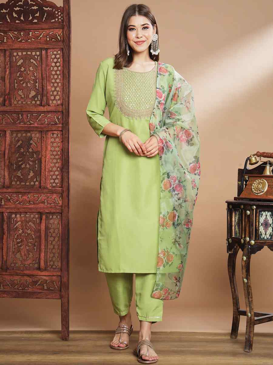Pista Silk Blend Embroidered Festival Casual Ready Pant Salwar Kameez