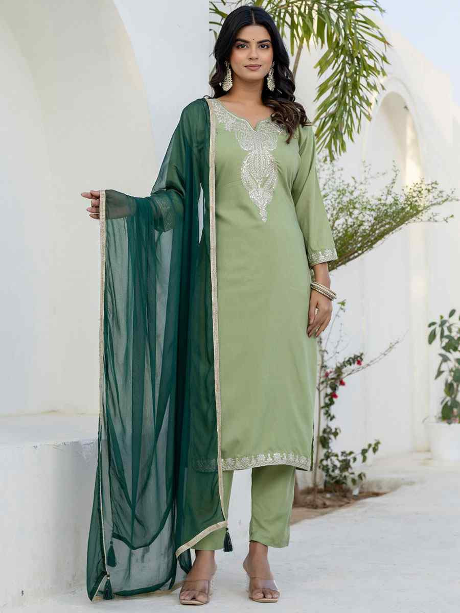 Pista Silk Blend Embroidery Party Wedding Festival Casual Ready Pant Salwar Kameez