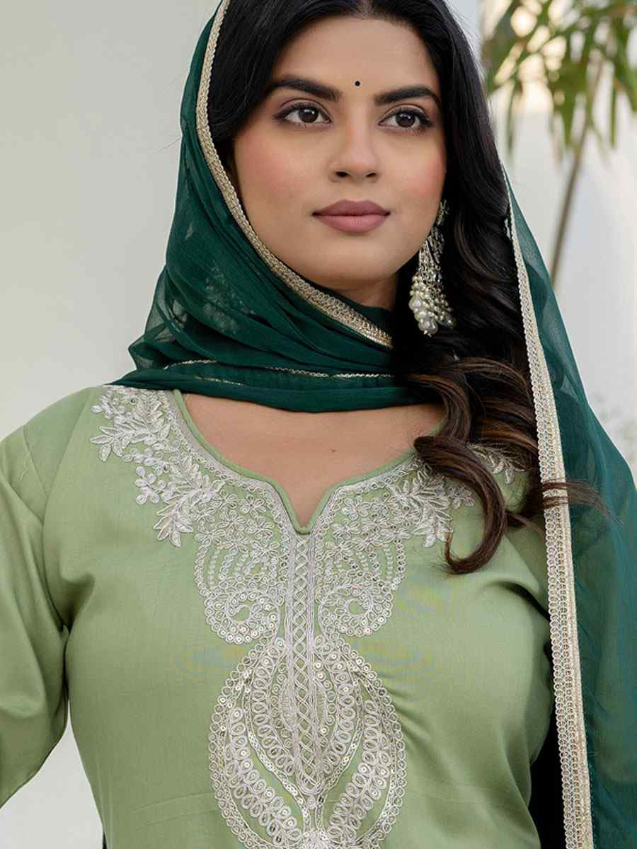 Pista Silk Blend Embroidery Party Wedding Festival Casual Ready Pant Salwar Kameez