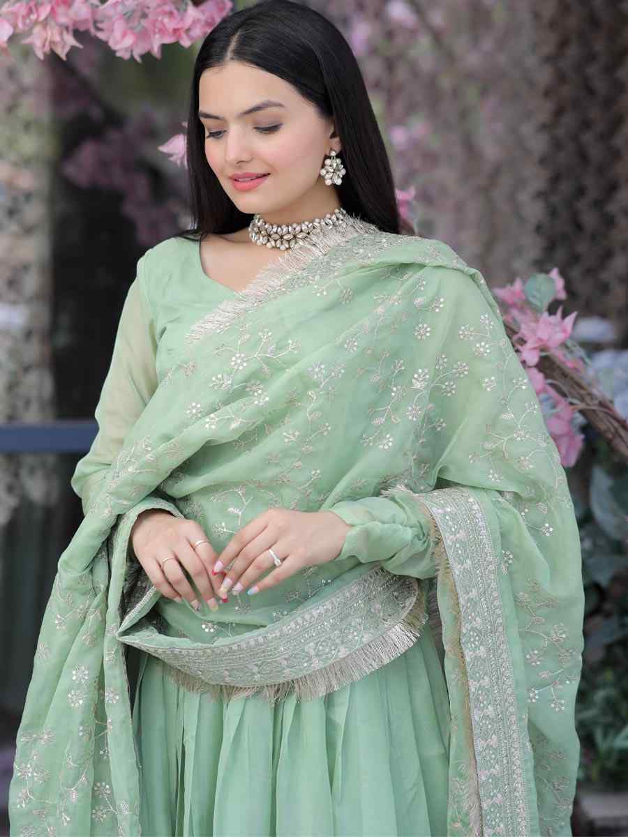 Pista Tebby Silk Embroidered Festival Party Ready Pant Salwar Kameez
