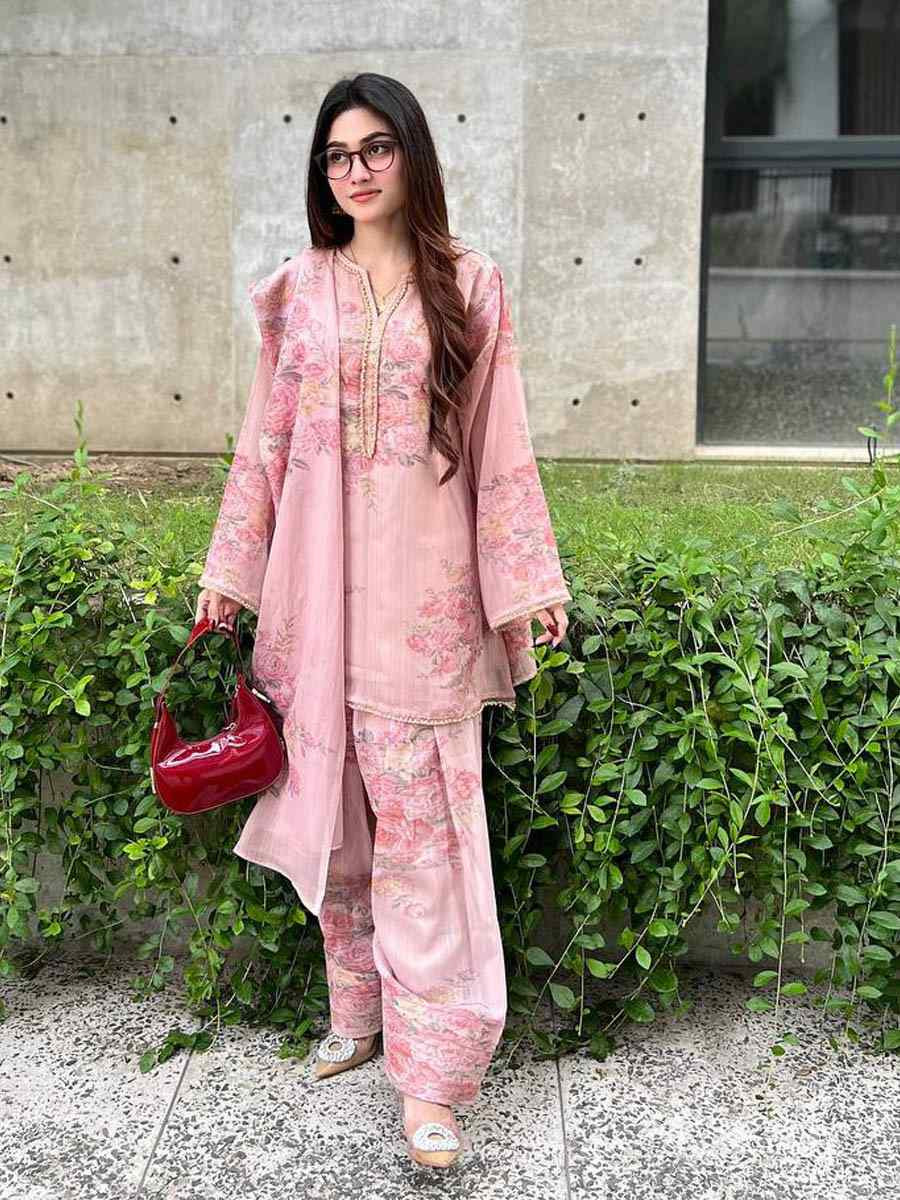 Pure Faux Georgette Embroidered Festival Mehendi Ready Farsi Salwar Kameez