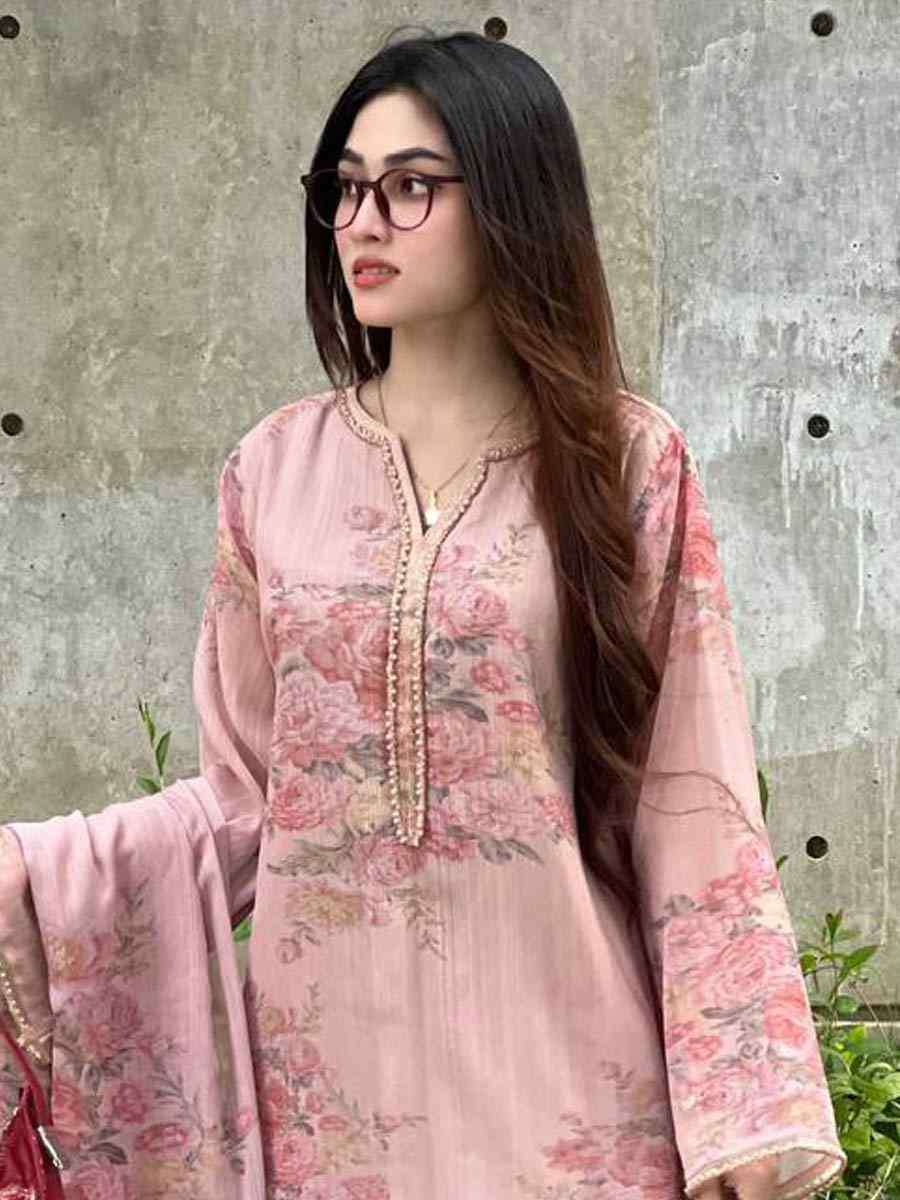 Pure Faux Georgette Embroidered Festival Mehendi Ready Farsi Salwar Kameez