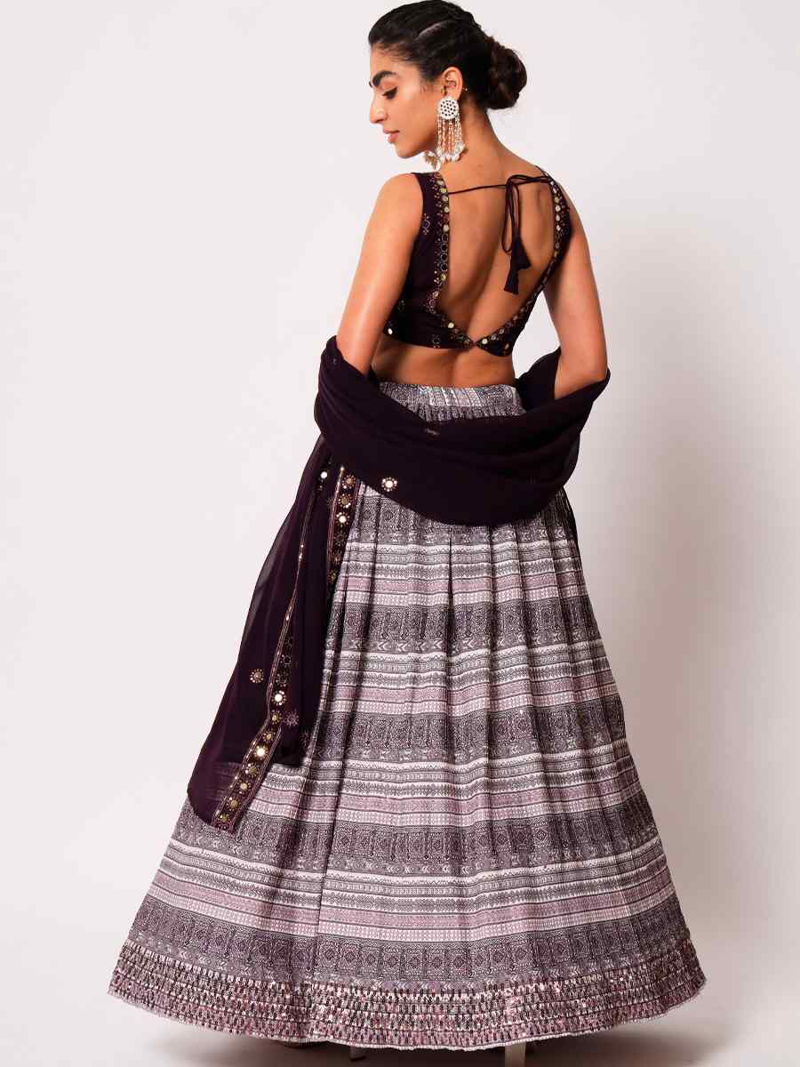 Purple Art Silk Embroidered Festival Mehendi Circular Lehenga Choli