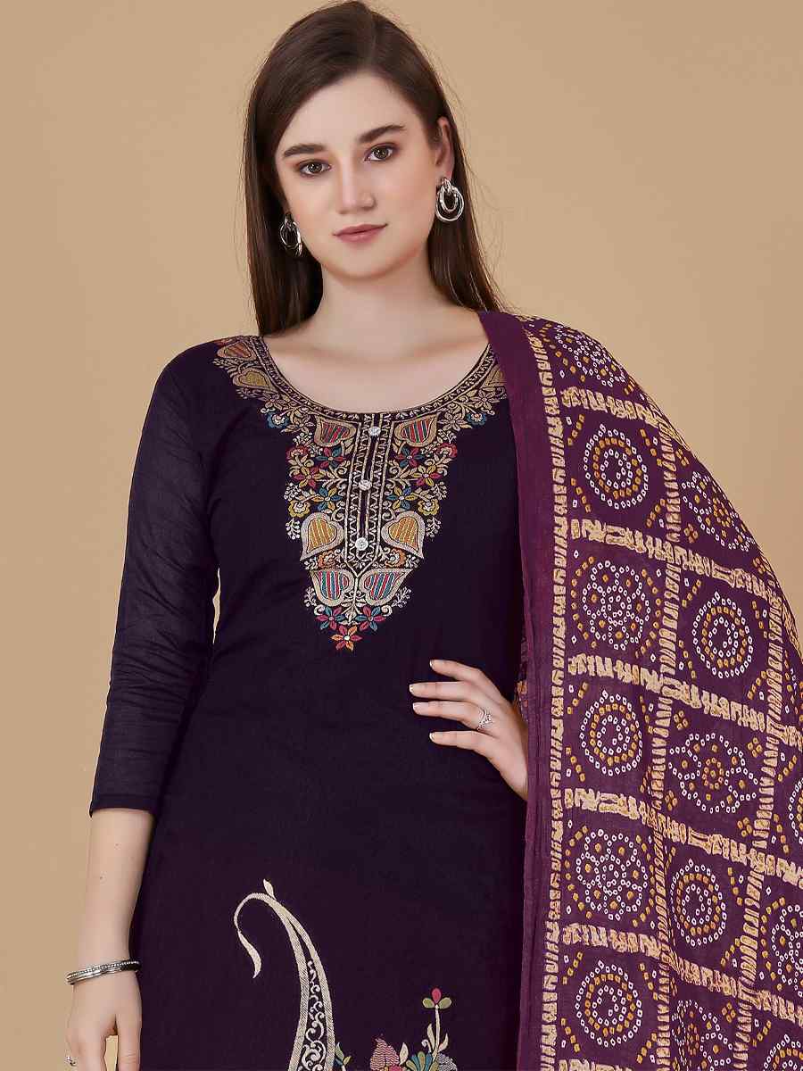Purple Banarasi Jacquard Santoon Chinon Handwoven Casual Festival Pant Salwar Kameez