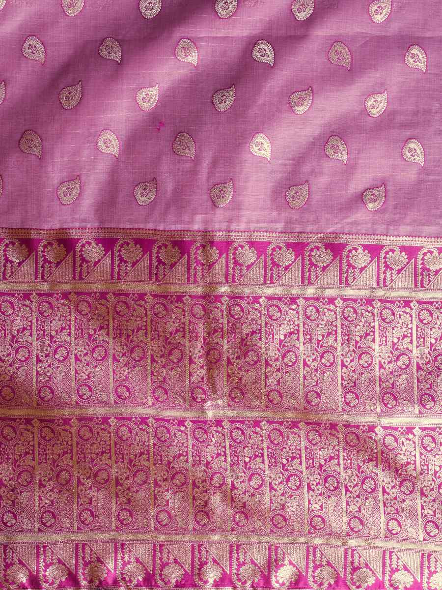 Purple Banarasi Silk Handwoven Casual Reception Festival Wedding Fancy Heavy Border Saree