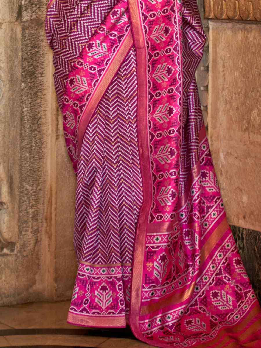 Purple Banarasi Silk Handwoven Wedding Festival Heavy Border Saree