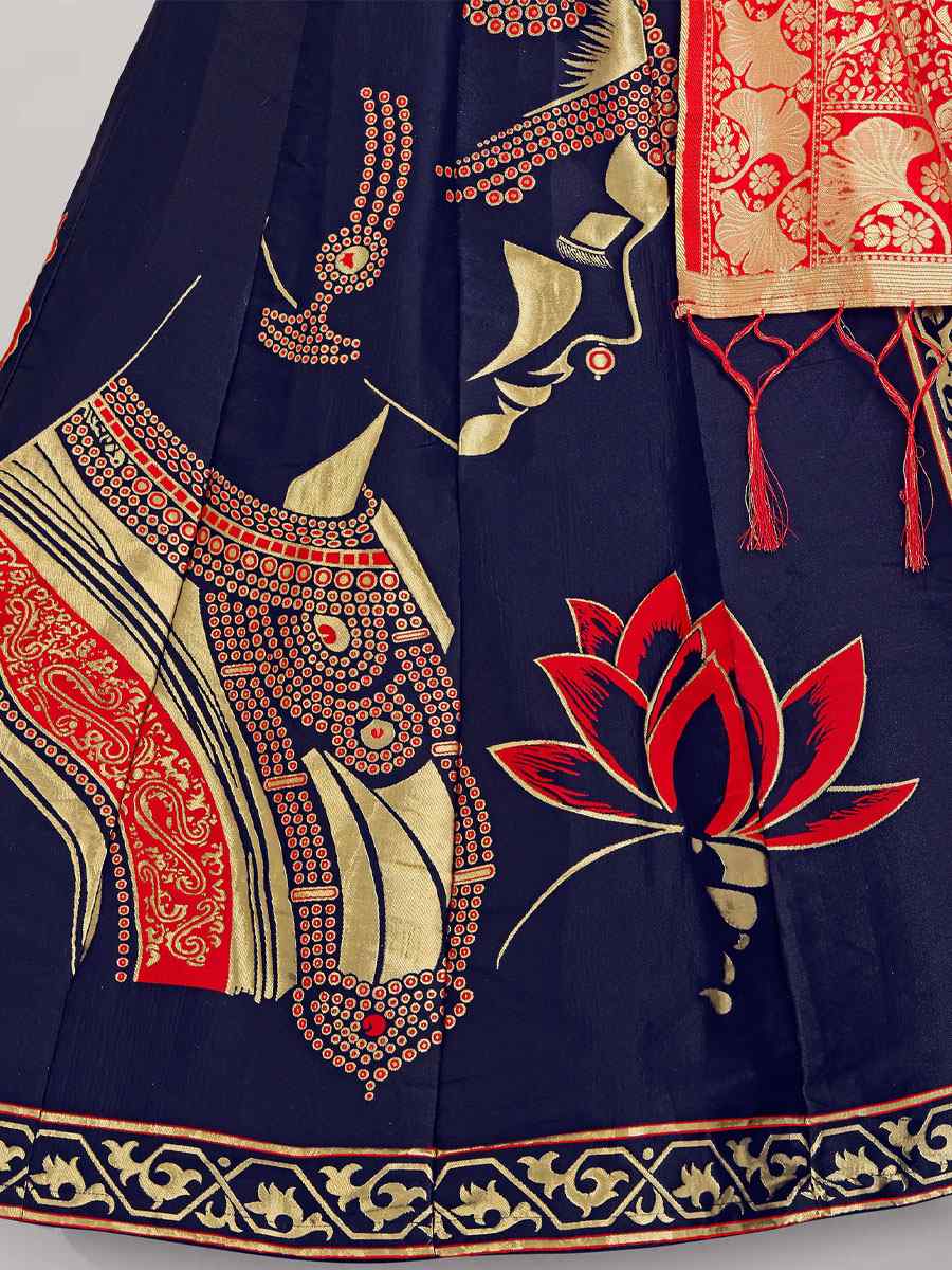 Purple Banarasi Silk Jacquard Embroidered Festival Wedding Circular Lehenga Choli