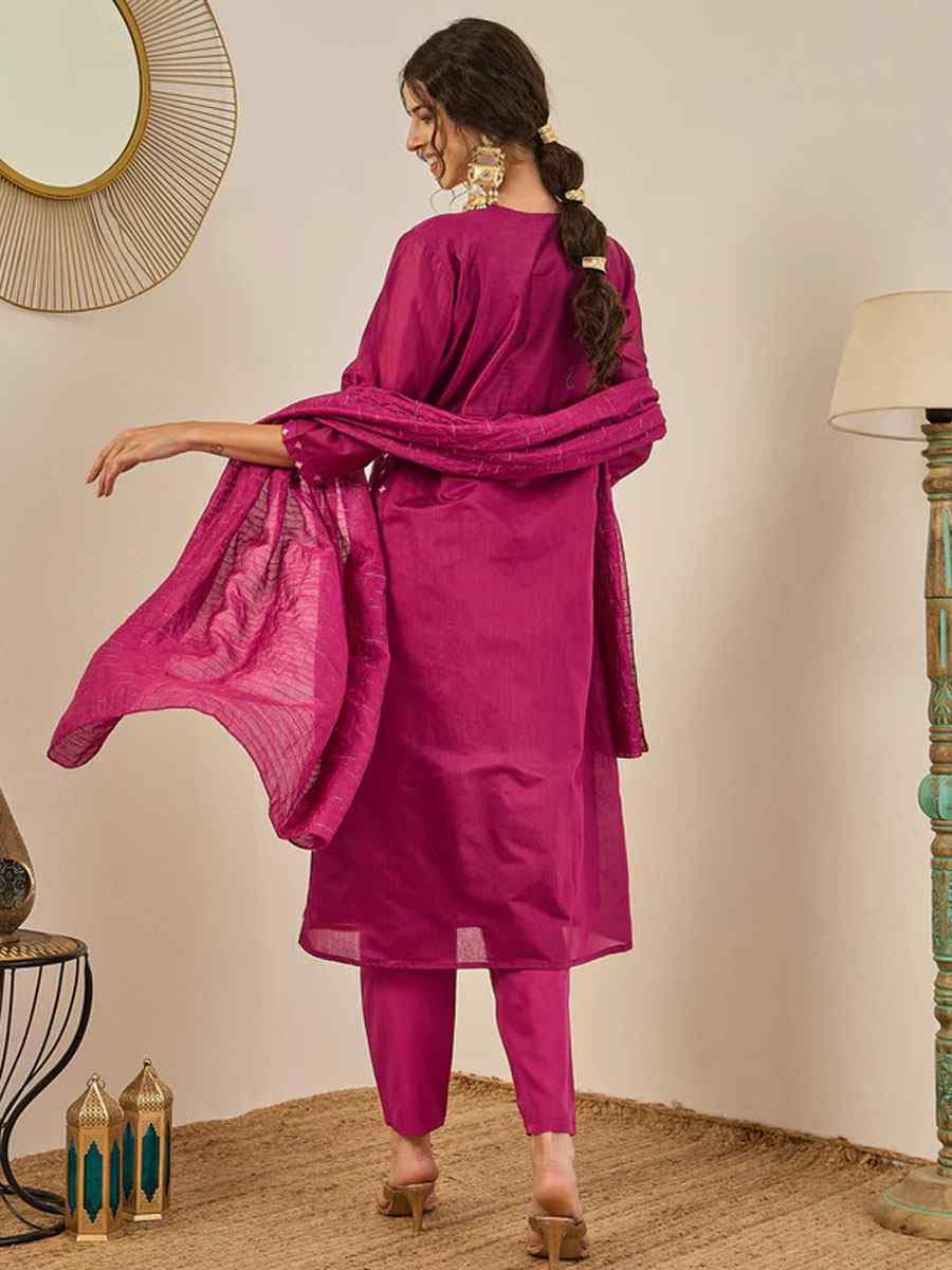 Purple Chanderi modal Embroidery Party Wedding Festival Casual Ready Anarkali Pant Salwar Kameez