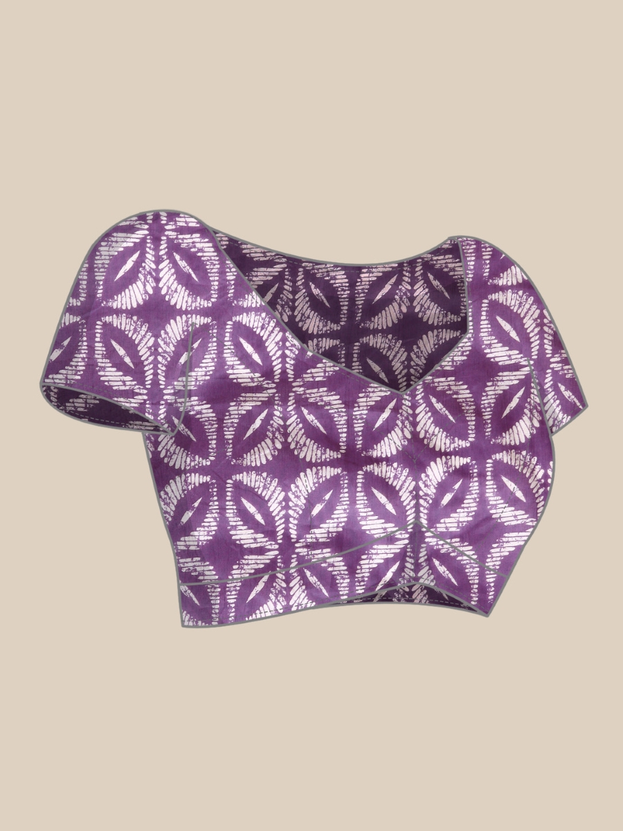 Purple Cotton Printed Festival Casual Contemporary Sarees