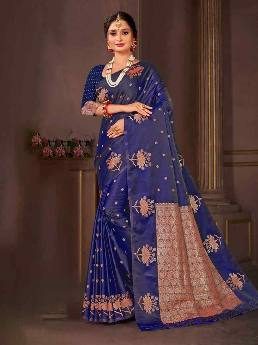 Purple Dyed Silk Handwoven Traditional Bridal Reception Festival Wedding Fancy Heavy Border Saree