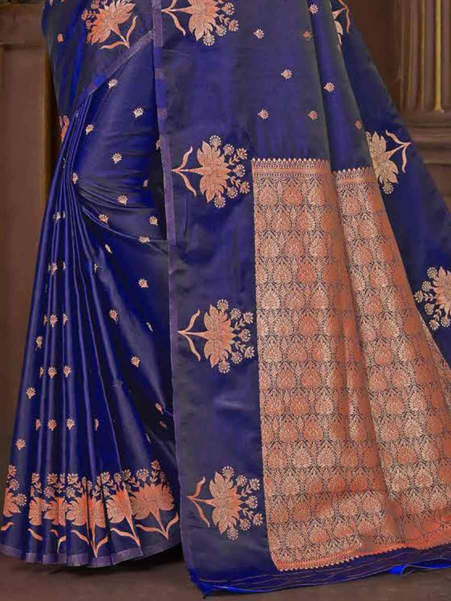 Purple Dyed Silk Handwoven Traditional Bridal Reception Festival Wedding Fancy Heavy Border Saree