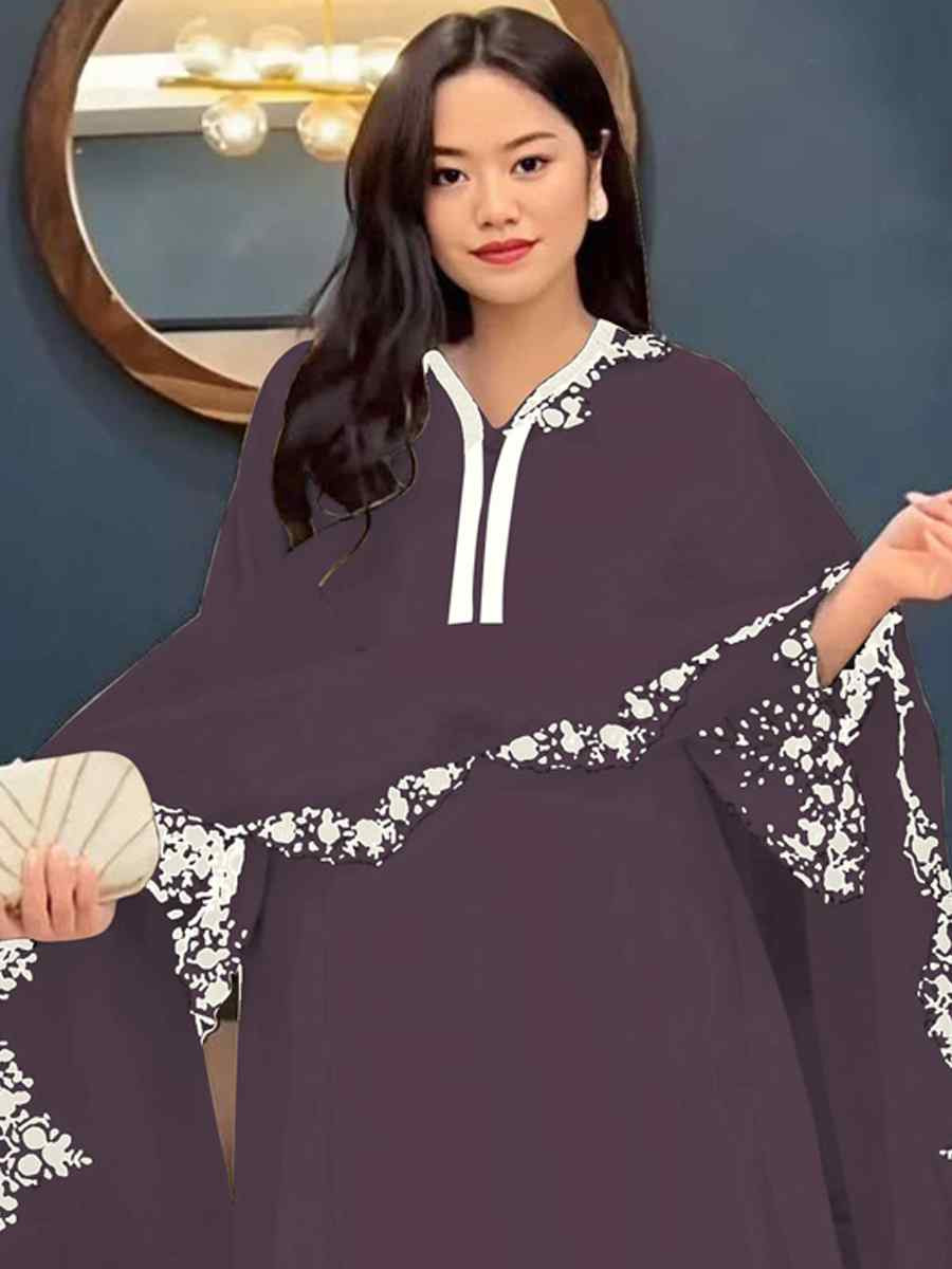 Purple Faux Georgette Embroidered Party Casual Ready Palazzo Pant Salwar Kameez