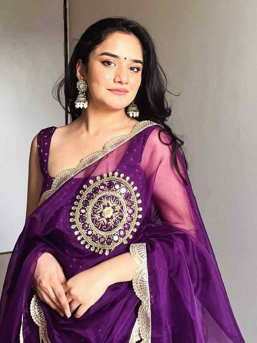 Purple Faux Georgette Embroidery Party Wedding Festival Casual Ready Churidar Salwar Kameez