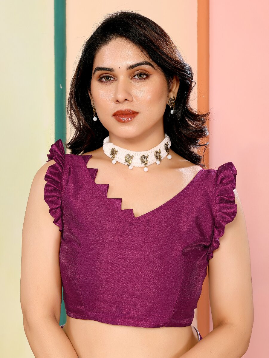 Purple Georgette Traditional Wedding Reception Party Festival Casual Classic Style Sarees