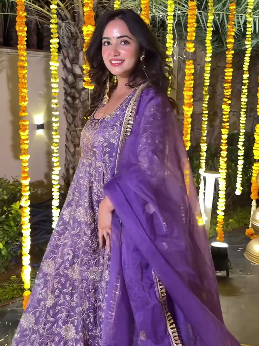 Purple Heavy Crunchy Silk Embroidery Sequins Party Wedding Festival Casual Ready Anarkali Pant Salwar Kameez