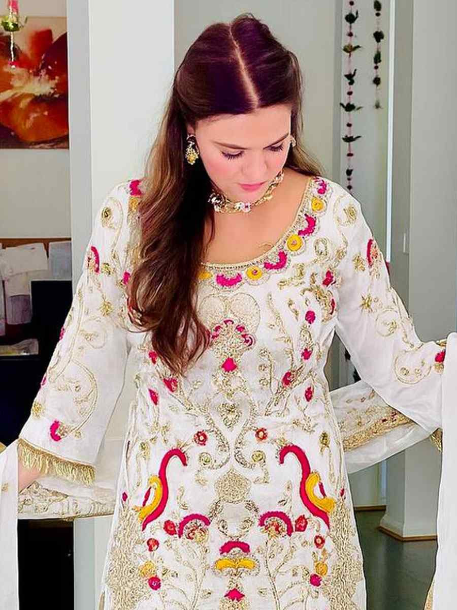 Purple Heavy Jimmy Chu Embroidery Party Wedding Festival Casual Ready Patiala Salwar Kameez