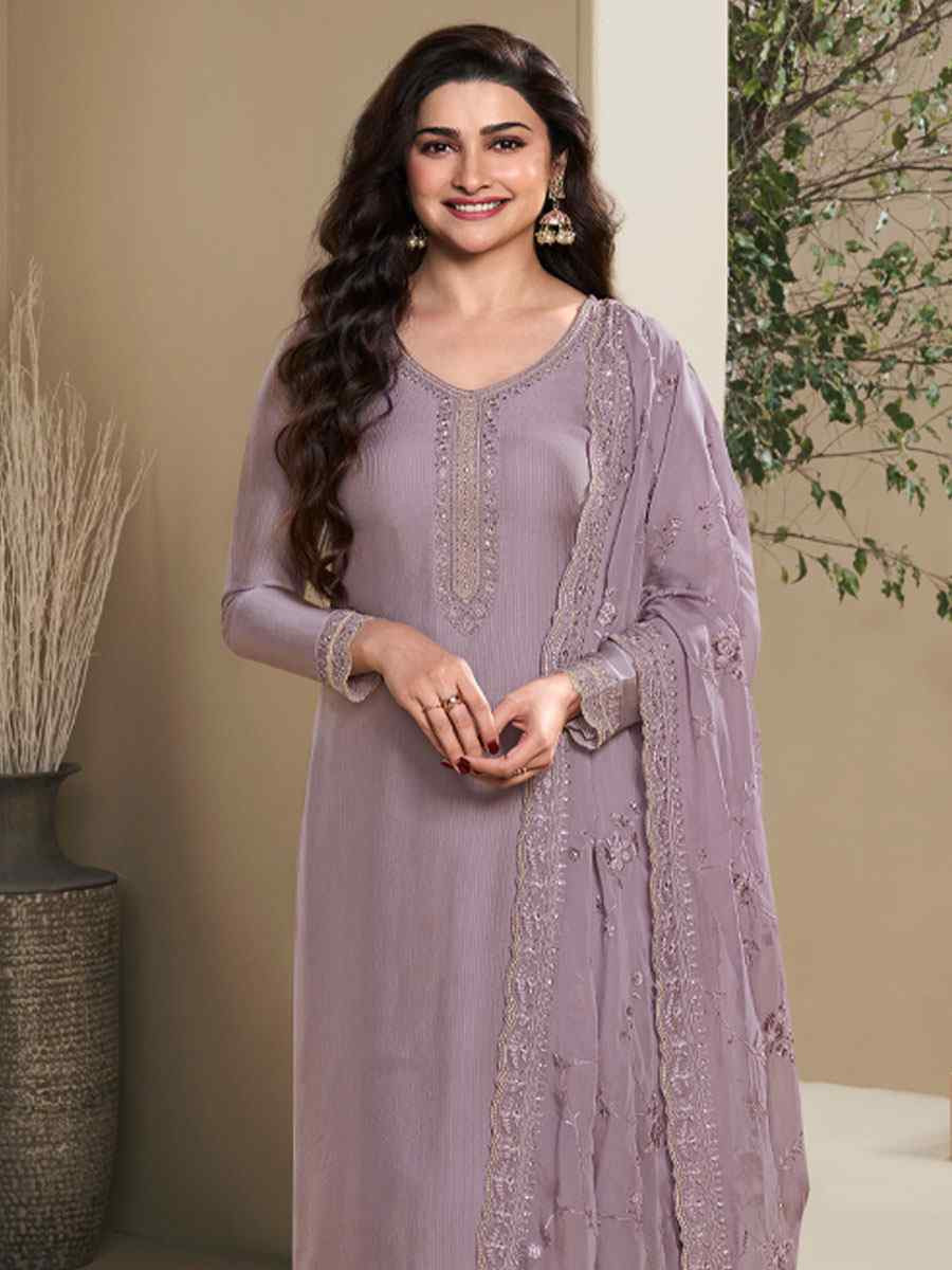 Purple Heavy Natural Crep Embroidered Festival Wedding Pant Salwar Kameez