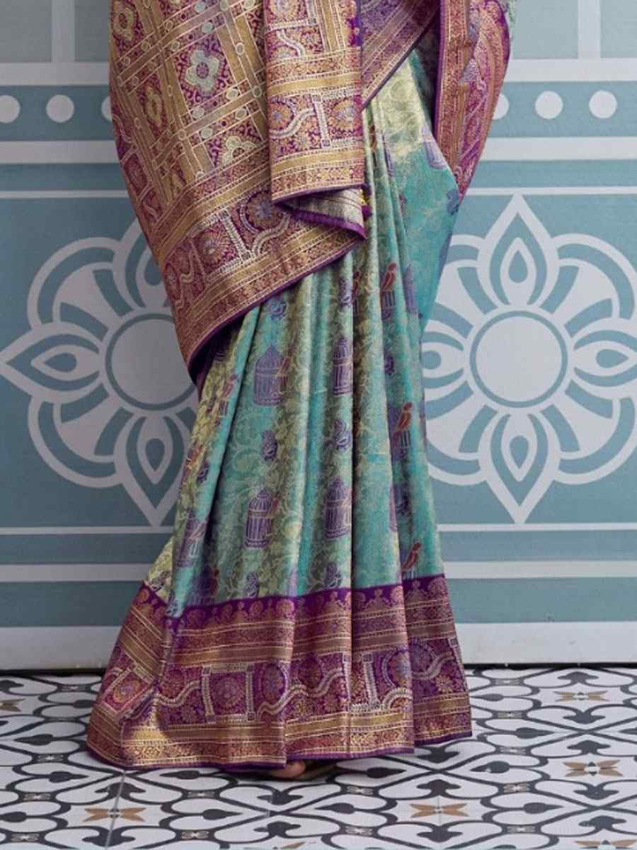 Purple Kanjivaram Soft Silk Kanjivaram Traditional Casual Reception Festival Wedding Fancy Heavy Border Saree