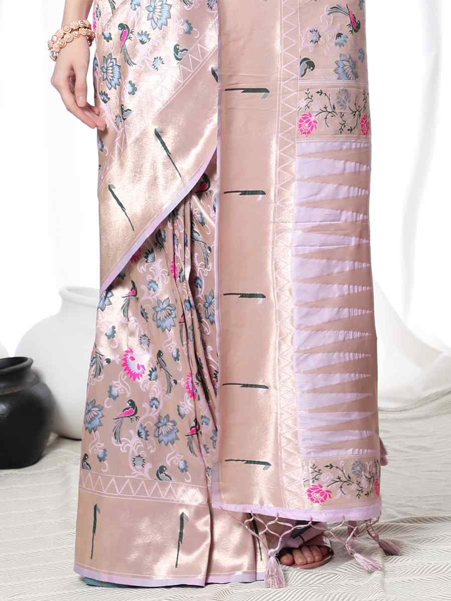 Purple Paithani Silk Handwoven Wedding Festival Heavy Border Saree