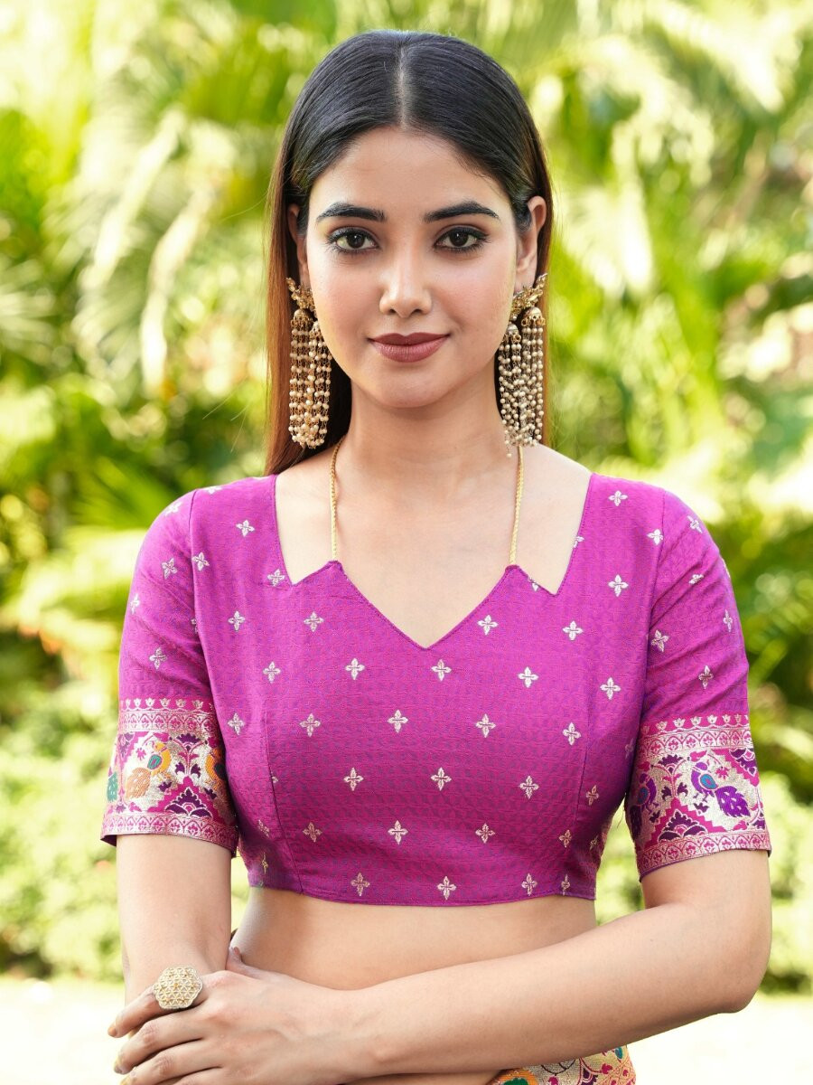 Purple Paithani Soft Silk Zari Woven Meenakari Peacock Paithani Pallu Wedding Reception Party Festival Casual Heavy Border Sarees