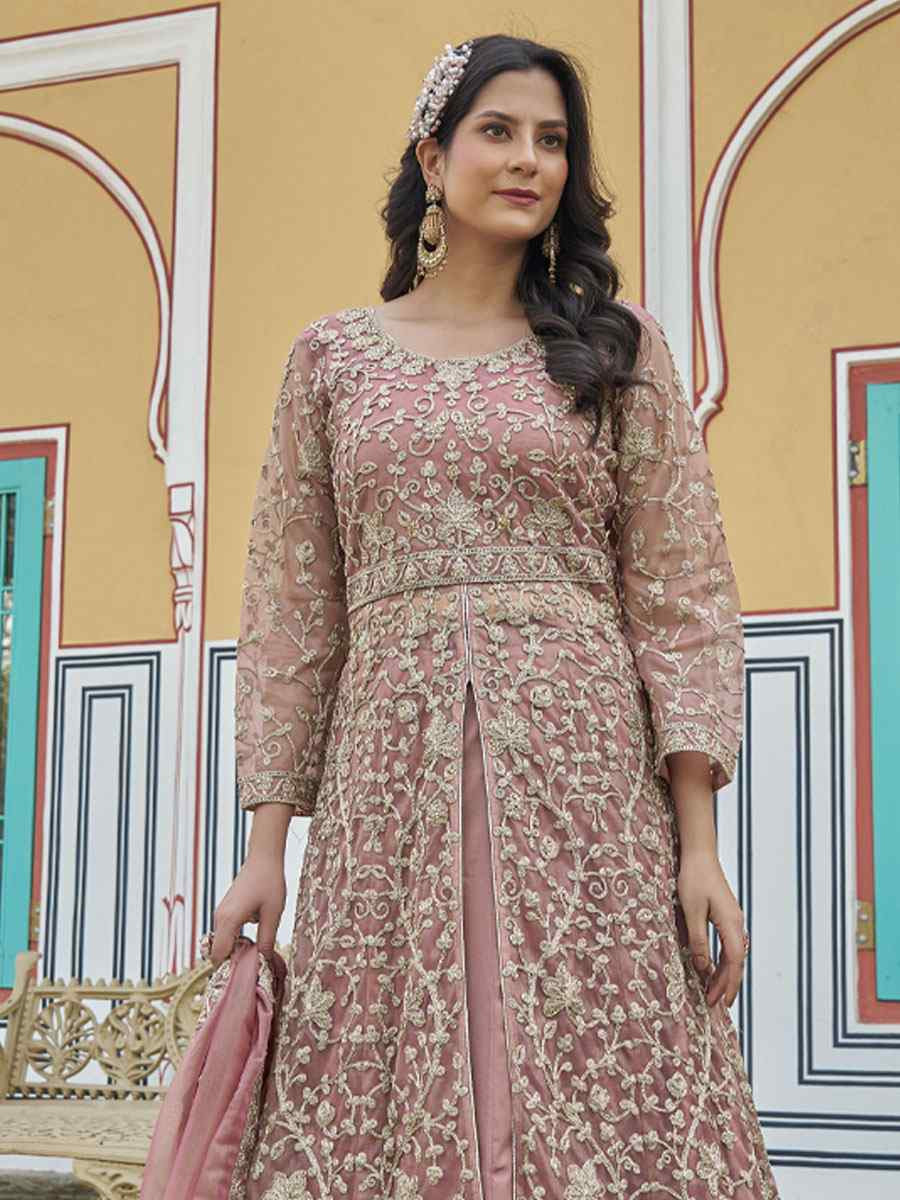 Purple Pure Butterfly Net Embroidered Festival Wedding Lawn Salwar Kameez