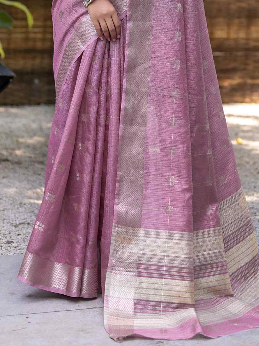 Purple Pure Cotton Handwoven Wedding Festival Heavy Border Saree